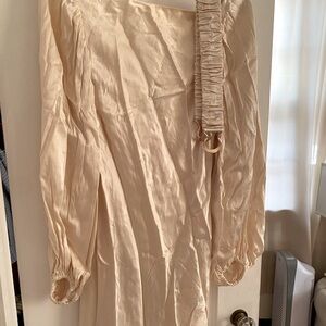 Shona Joy Silk Cream Mini Dress